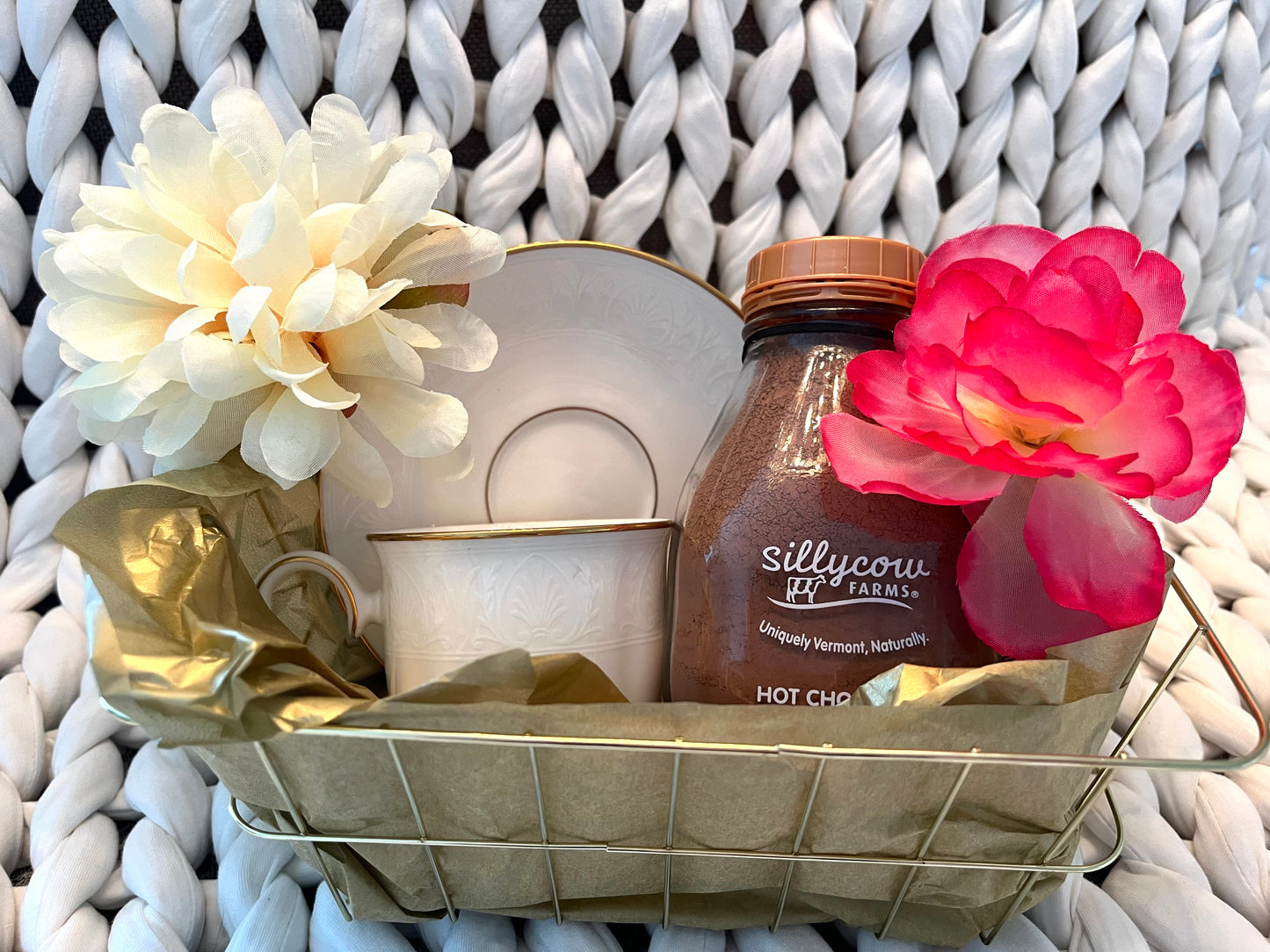 Custom Chosen Tea Cup and Saucer with Cocoa, Coffee, or Tea